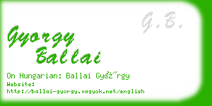 gyorgy ballai business card